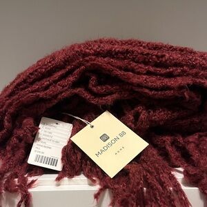 Anthropologie Madison 88 oversize wine colored throw blanket NWT